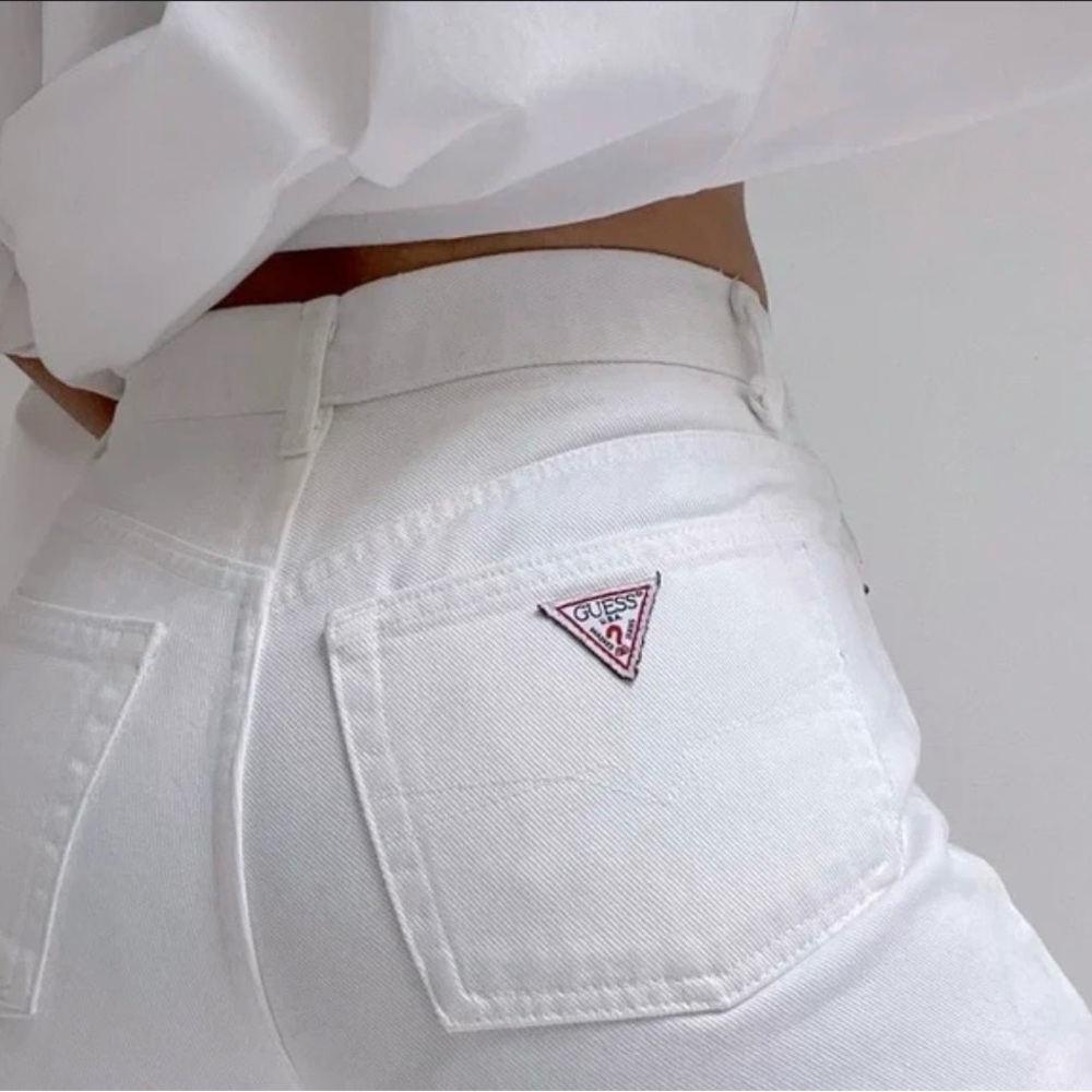 Guess Women's High Rise White Jeans